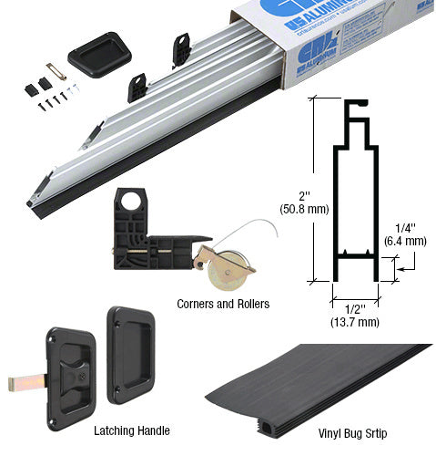 CRL Heavy-Duty Extruded K.D. Sliding Screen Door Kit - 2" Frame