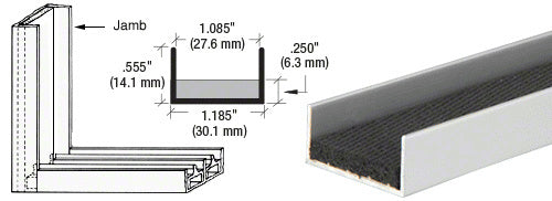 CRL Aluminum Large Jamb with Sponge Rubber Lining