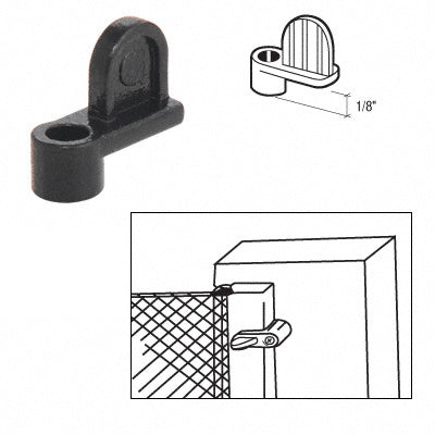 CRL Black 1/8" Diecast Window Screen Clip - Bulk