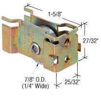 CRL 7/8" Flat Steel Sliding Glass Door Roller with 25/32" Wide Housing