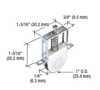 CRL 1" Stainless Steel Ball-Bearing Sliding Screen Door Roller