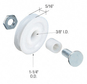 CRL 1-1/4" Nylon Sliding Screen Door Roller with Center Groove