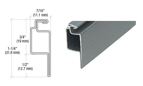 CRL 1/2" Roll Formed Aluminum Lip Screen Frame - 144