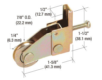 CRL 7/8" Steel Ball Bearing Sliding Screen Door Bottom Roller for Pacesetter Doors