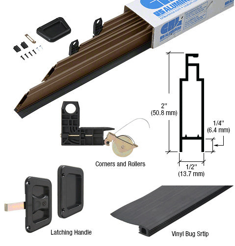 CRL Heavy-Duty Extruded K.D. Sliding Screen Door Kit - 2" Frame