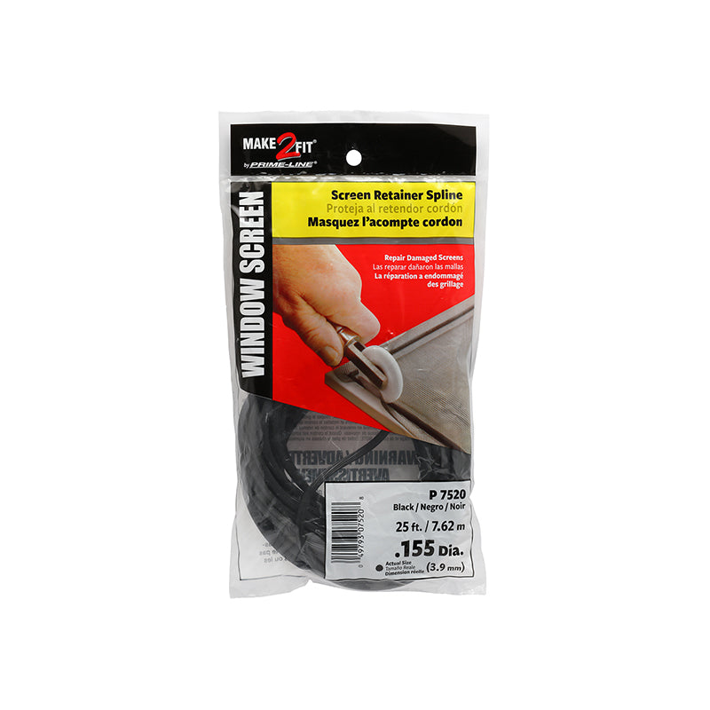 FHC 0.155" X 25 Ft. Bag - Black Spline (Single Pack)