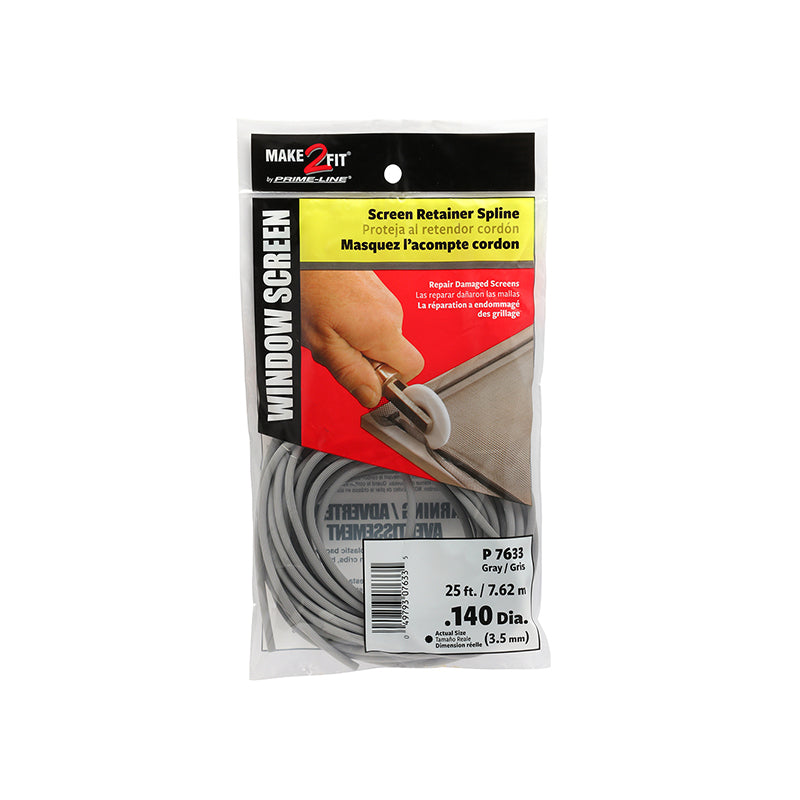 FHC 0.14" X 25 Ft. Roll Gray Spline (Single Pack)