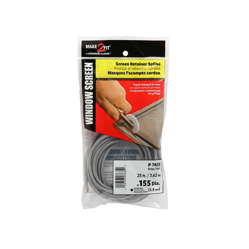 FHC Screen Retainer Spline - 0.155 In - 25 Ft. - Gray