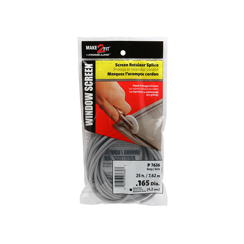 FHC 0.165" X 25 Ft. Roll Gray Spline