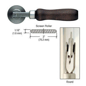 CRL Round Edge Steel Screen Roller with 3" x 1/16" Wheel
