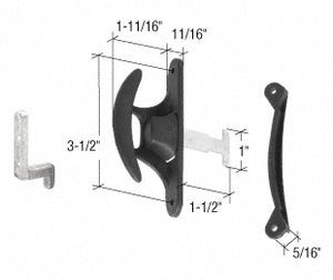CRL Black Sliding Screen Door Latch and Pull with 3-1/2" Screw Holes *DISCONTINUED*