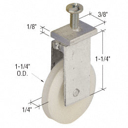 CRL 1-1/4" Nylon Sliding Screen Door Bottom Roller for Daryl Doors *DISCONTINUED*