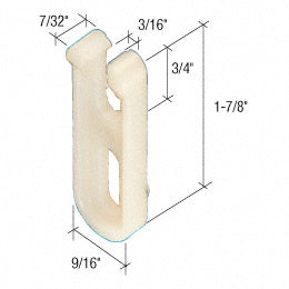 CRL Sliding Screen Door 1-7/8" x 9/16" Nylon Top Guide for Crossly Doors