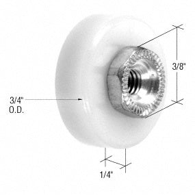 CRL 3/4" Flat Nylon Sliding Screen Door Roller for Croft and Keller Doors *DISCONTINUED*