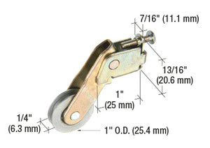 CRL 1" Steel Sliding Screen Door Bottom Rollers for Peachtree Doors in a Bulk Pack *DISCONTINUED*
