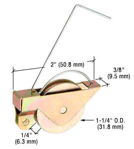 CRL 1-1/4" Steel Ball Bearing Center Groove Sliding Screen Door Spring Tension Roller *DISCONTINUED*