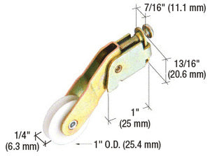 CRL 1" Nylon Ball Bearing Center Groove Sliding Screen Door Spring Tension Roller for Peachtree Doors *DISCONTINUED*