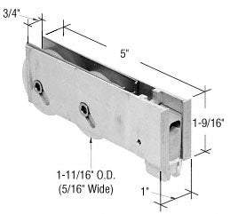 CRL 1-11/16" Tandem Nylon Ball Bearing Sliding Glass Door Roller with 3/4" Wide Housing *DISCONTINUED*
