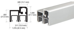 CRL Satin Anodized Aluminum Top Rail Extrusion for Sliding Door *DISCONTINUED*