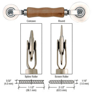 CRL Heavy-Duty Steel Combination Roller Tool 2-1/2" x 1/16" and 1-1/2" x 5/32" Wheels
