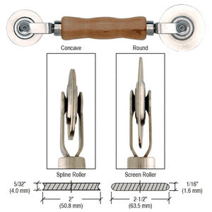 CRL Heavy-Duty Steel Combination Roller Tool 2-1/2" x 1/16" and 2" x 5/32" Wheels