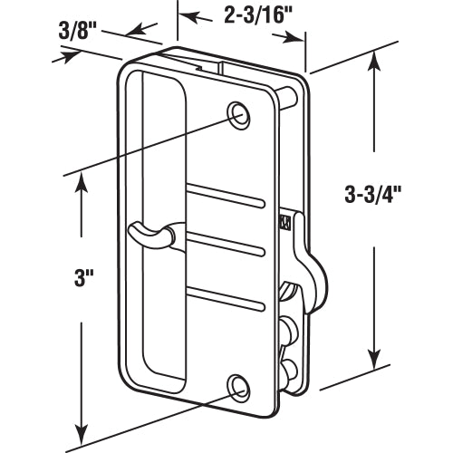 FHC Screen Door Latch & Pull With Security Lock - Black Plastic