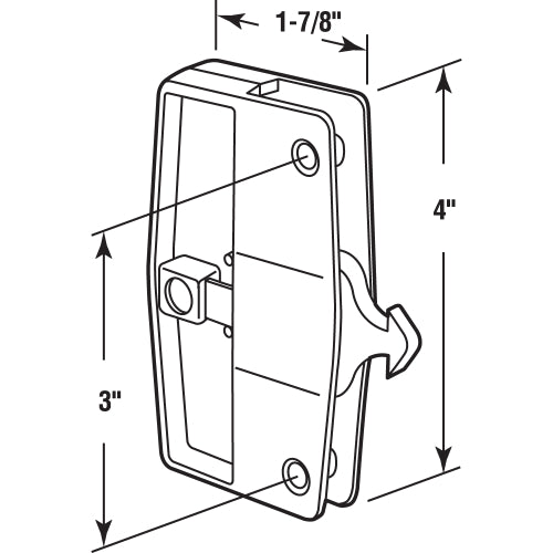 FHC Screen Door Latch & Pull With Security Lock - Black - Columbia
