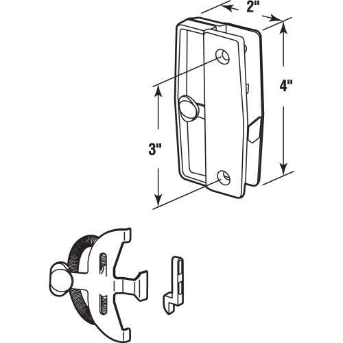 FHC Screen Door Latch & Pull Mortise Style - Black Plastic