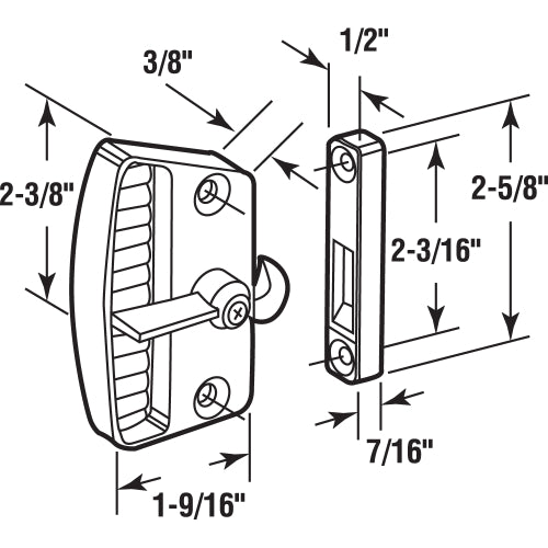 FHC Screen Door Latch & Pull - Black