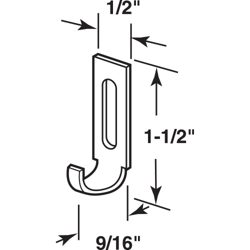 FHC Sliding Screen Door Latch Strike 2 Steel - Columbia