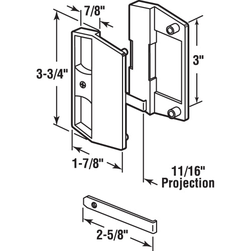 FHC Sliding Screen Door Latch & Pull Snap-In - Black - Academy