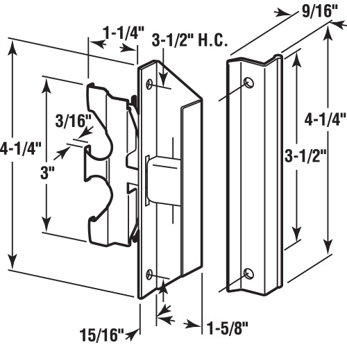 Screen Door Latch And Pull - Black