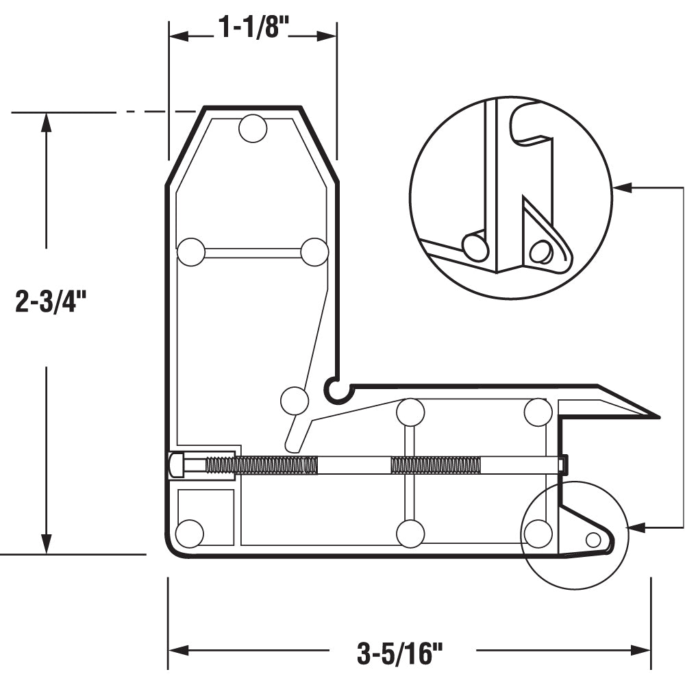 Diecast Screen Door Corner Insert With Screw - 2 Pack
