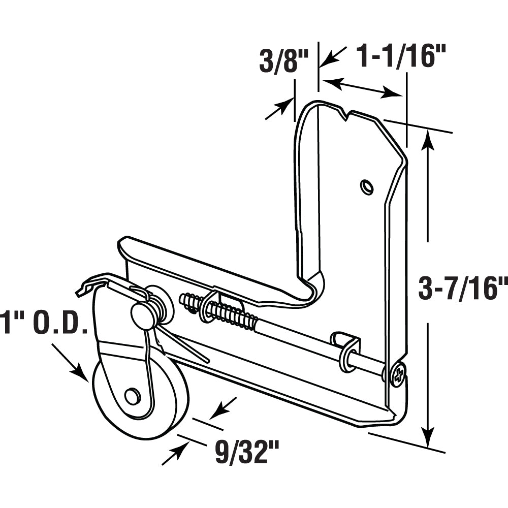 FHC Screen Door Corner & Roller Assembly Nylon - Jim Walters