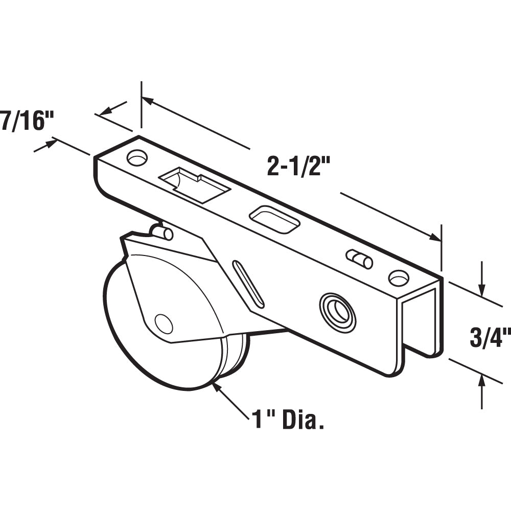 1" Stainless Steel Screen Door Roller Assembly - Bay Mills - 2 Pack