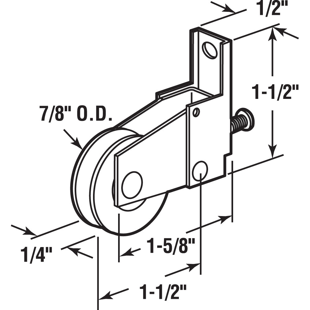 7/8" Steel Ball Bearing Screen Door Roller Assembly - Pacesetter