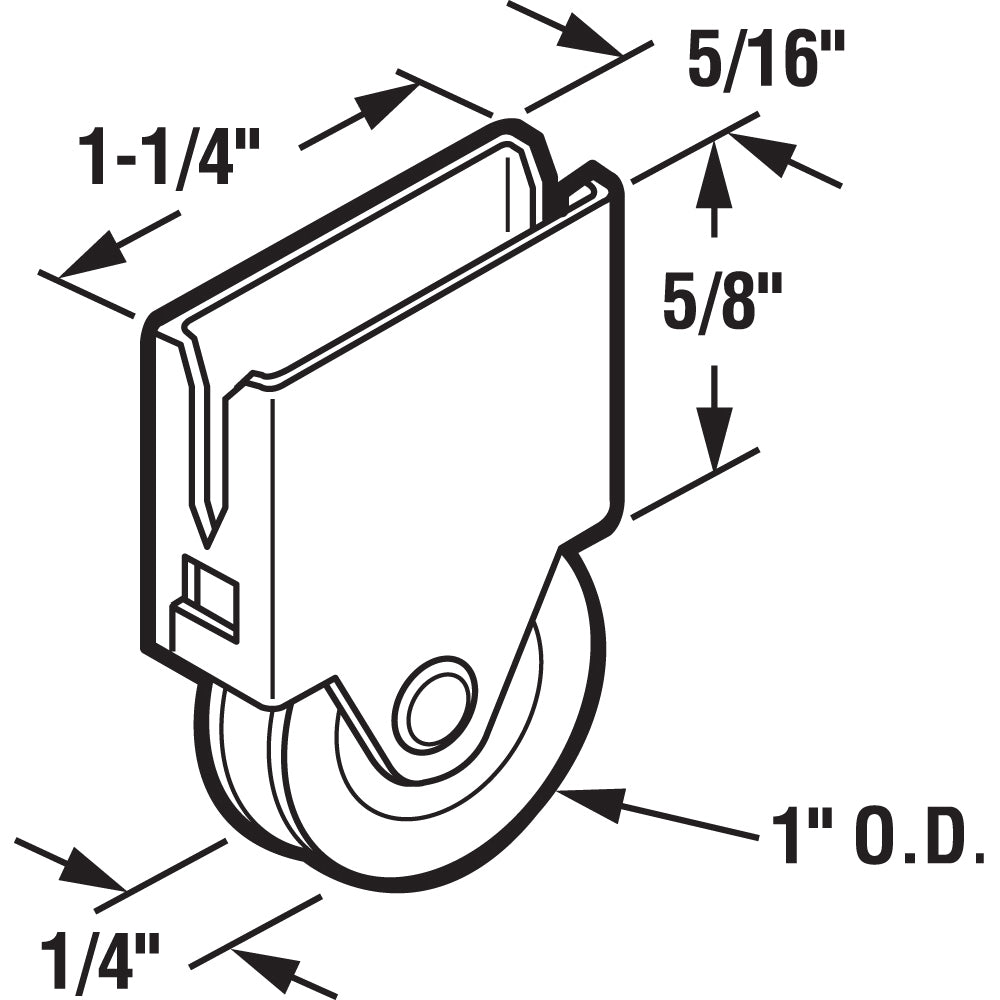 1" Steel Ball Bearing Wheel Screen Door Roller Assembly - Columbia