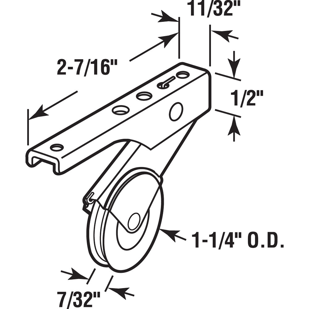 FHC Screen Door Roller Assembly 1-1/4" Steel Ball Bearing Wheel
