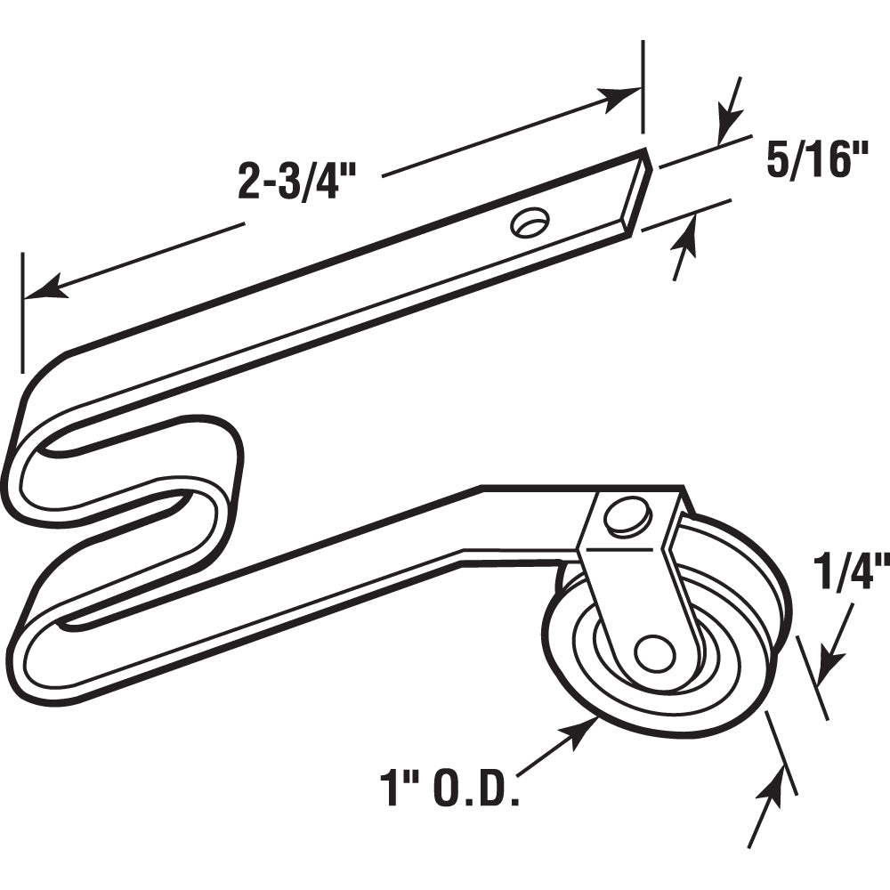 FHC Screen Door Tension Spring 1" Stainless Steel Ball Bearing Wheel