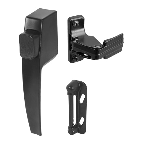 Push Button Screen Or Storm Door Latch - Black