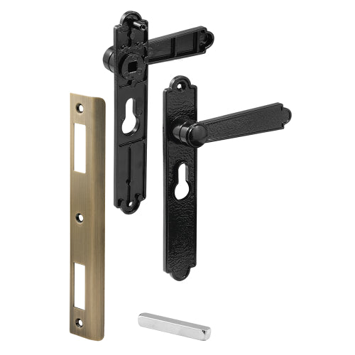 Diecast - Black Dimpled - Security Screen Or Storm Door Lever Set