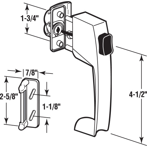 White Push Button Latch With Tie Down
