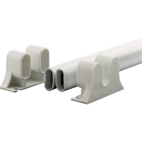 36" L Steel Reinforced White Vinyl Push Bar For Hinged Swinging Screen Doors