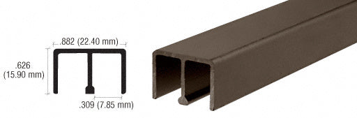 CRL Aluminum Upper Track for 1/4" Sliding Panels