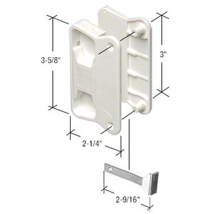 CRL White Screen Door Latch and Pull with 3" Screw Holes for Superior Aluminum Doors *DISCONTINUED*