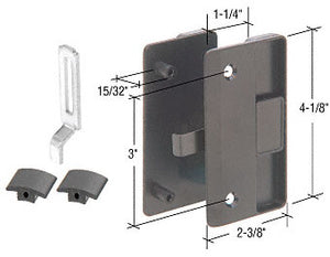 CRL Black Sliding Screen Door Latch and Pull with 3" Screw Holes for 1/2" Thick Columbia Series 4000 Doors *DISCONTINUED*