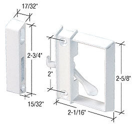 CRL White Sliding Screen Door Latch and Pull with 2" Screw Holes *DISCONTINUED*