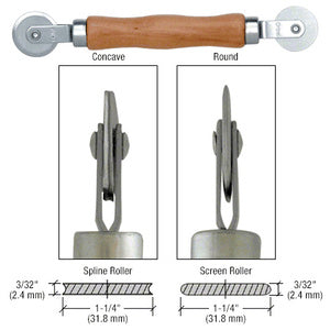 CRL Heavy-Duty Steel Combination Roller Tool 2-1/2" x 1/16" and 2" x 1/8" Wheels