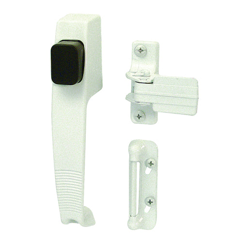 White Push Button Latch With Tie Down